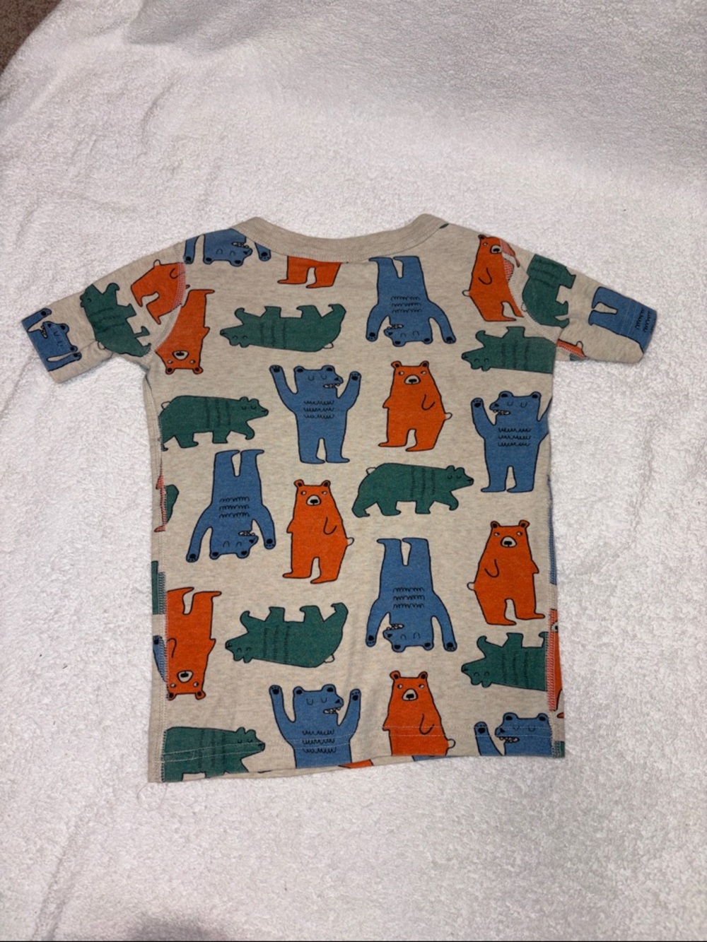 Hanna Andersson Kids summer Beige Bear Print Pajama Set organic 110 cm us 5 - Picture 7 of 8